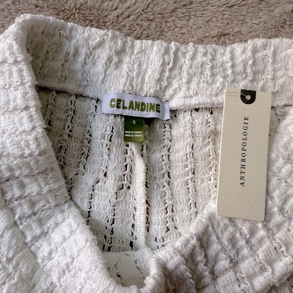 NWT Anthropologie Celandine Crochet-Knit Pull-On Short Ivory White Size S - Picture 5 of 11